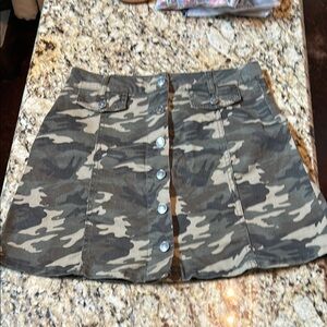 Hot Kiss Gray Mini Skater Cargo Skirt